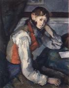 Paul Cezanne the boy in the red waistcoat oil painting on canvas
